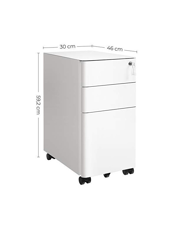 Dulap mobil cu incuietoare Model Gordon, Alb, 30x46x59 cm Dulap mobil cu incuietoare Model Gordon, Alb, 30x46x59 cm