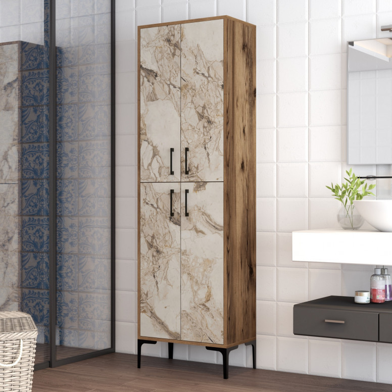 Dulap Pentru Baie Berlina Walnut-Alb Dulap Pentru Baie Berlina Walnut-Alb