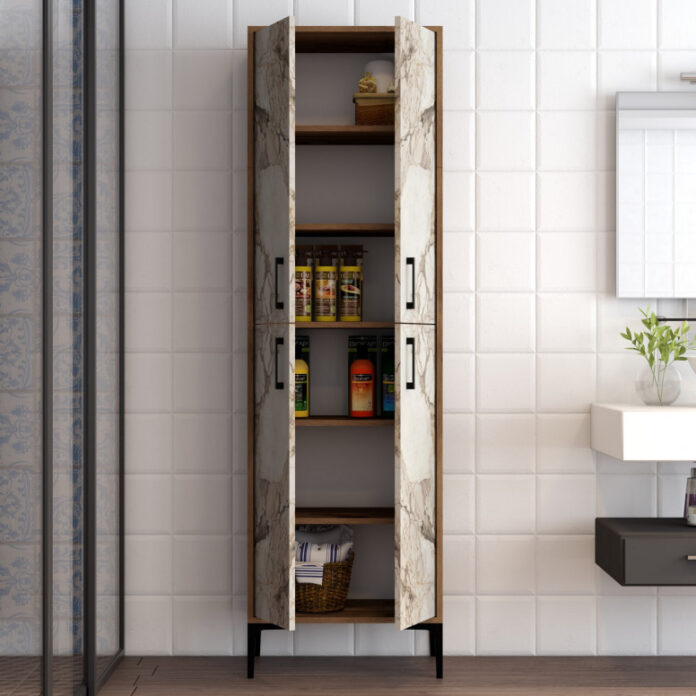 Dulap Pentru Baie Berlina Walnut-Alb Dulap Pentru Baie Berlina Walnut-Alb