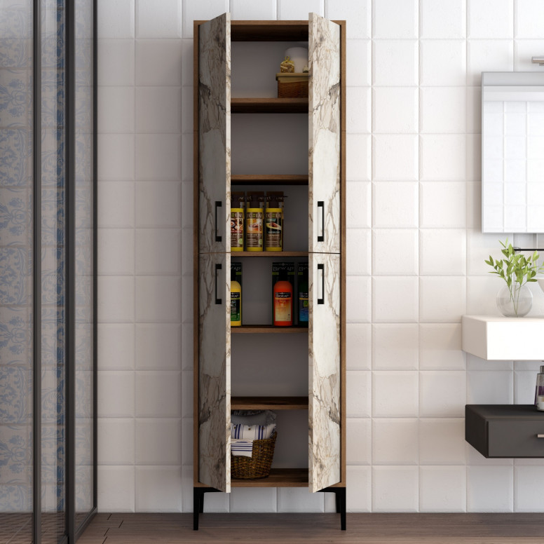 Dulap Pentru Baie Berlina Walnut-Alb Dulap Pentru Baie Berlina Walnut-Alb