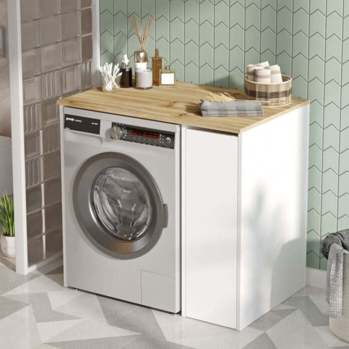 Dulap pentru Baie SA1-WK Walnut-Alb Dulap pentru Baie SA1-WK Walnut-Alb