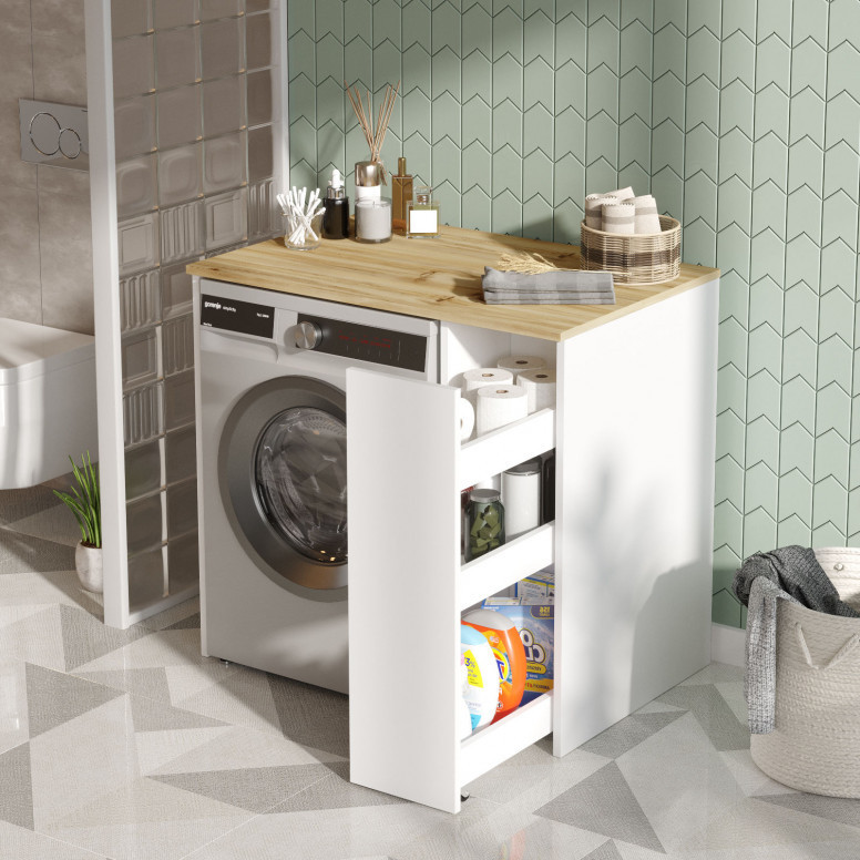 Dulap pentru Baie SA1-WK Walnut-Alb Dulap pentru Baie SA1-WK Walnut-Alb