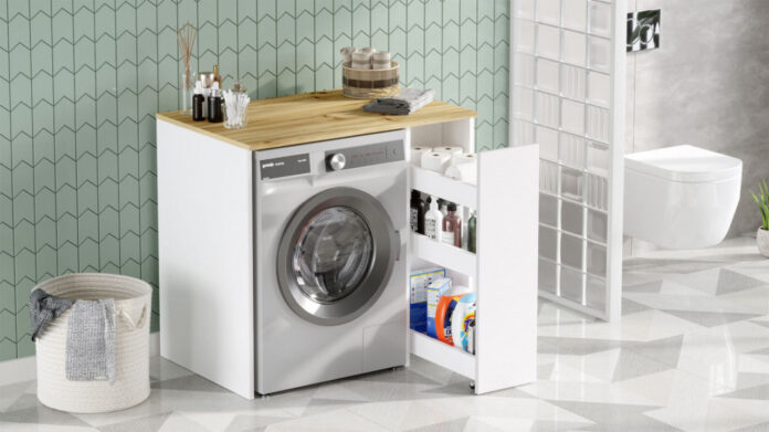 Dulap pentru Baie SA1-WK Walnut-Alb Dulap pentru Baie SA1-WK Walnut-Alb