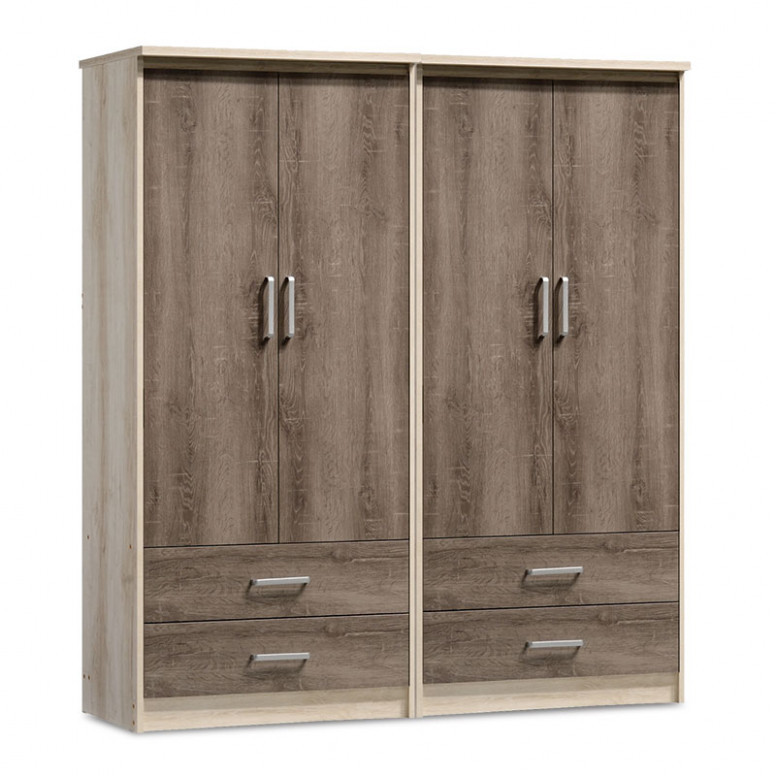 Dulapuri Olympus Cu 4 Uși Și 4 Sertare Culoare Castillo-Toro 162x57x183 cm Dulapuri Olympus Cu 4 Uși Și 4 Sertare Culoare Castillo-Toro 162x57x183 cm