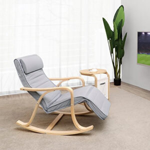 Fotoliu balansoar, Songmics, Gri, 116x67x88 cm Fotoliu balansoar, Songmics, Gri, 116x67x88 cm