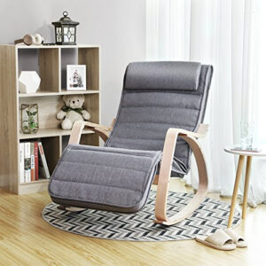 Fotoliu balansoar, Songmics, Gri, 121.5x67x84 cm Fotoliu balansoar, Songmics, Gri, 121.5x67x84 cm