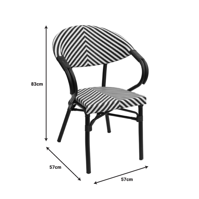 Fotoliu de Gradina Model Isaia, Alb/Negru, 57x57x83 cm Fotoliu de Gradina Model Isaia, Alb/Negru, 57x57x83 cm