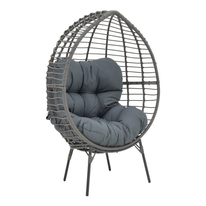 Fotoliu de Gradina Model Nestie, Gri, 102x80x155 cm