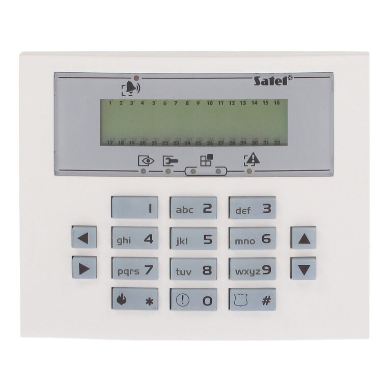 Tastatura LCD Satel INT-KLCDS-GR, 3 butoane functionale, extensie 2 zone, buzzer