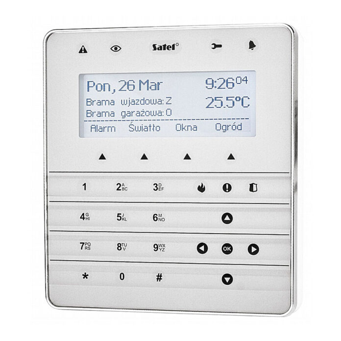 Tastatura LCD cu touch Satel INT-KSG-SSW, 3 butoane functionale, buzzer, functie MACRO Tastatura LCD cu touch Satel INT-KSG-SSW, 3 butoane functionale, buzzer, functie MACRO