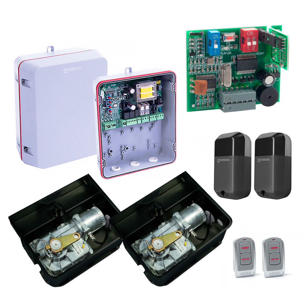 Kit automatizare poarta batanta Erreka KIT MOLE, 2.5 m/canat, 230 V, 400 Kg/canat Kit automatizare poarta batanta Erreka KIT MOLE, 2.5 m/canat, 230 V, 400 Kg/canat