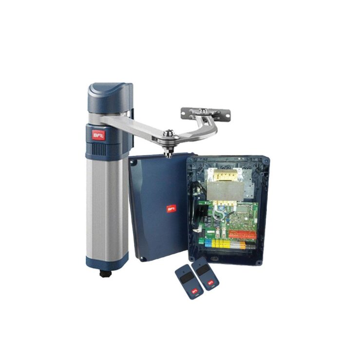 Kit automatizare poarta batanta pietonala BFT E5 BT A18, brat articulat, 1.8 m, 100 kg, 433 Mhz, 24V Kit automatizare poarta batanta pietonala BFT E5 BT A18, brat articulat, 1.8 m, 100 kg, 433 Mhz, 24V