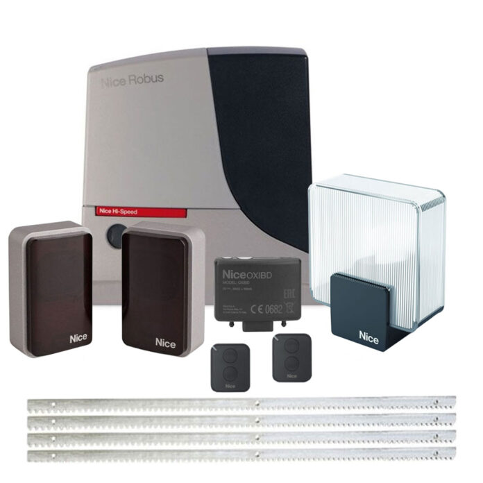 Kit automatizare poarta culisanta Nice Hi-Speed RB500HS FULL, 500 kg, 230 V, 8 m Kit automatizare poarta culisanta Nice Hi-Speed RB500HS FULL, 500 kg, 230 V, 8 m