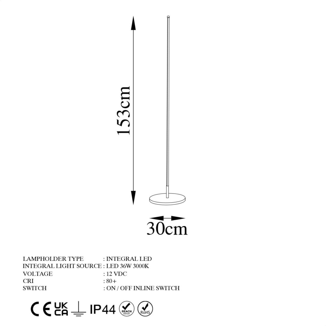 Lampadar Only Negru 30x30x153 cm Lampadar Only Negru 30x30x153 cm