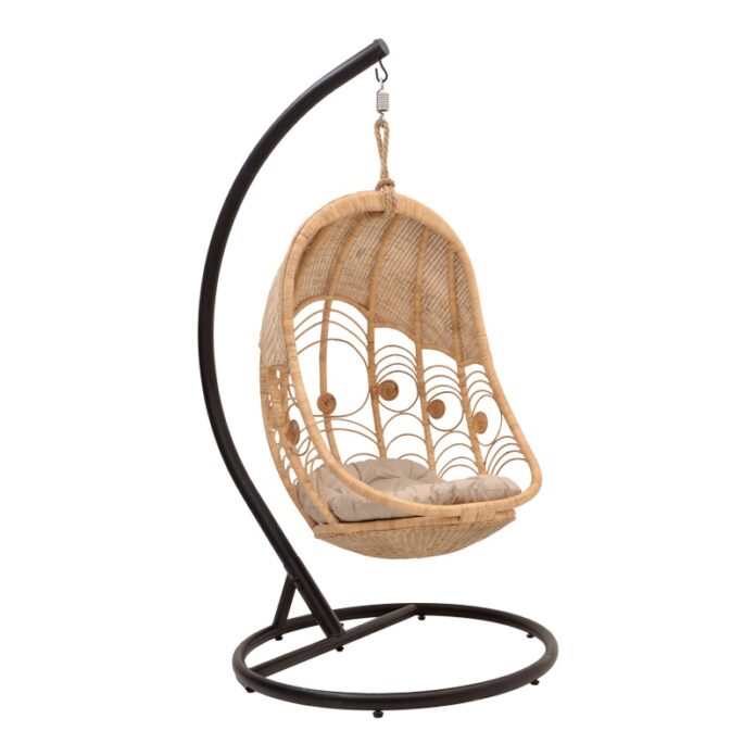 Leagan de Gradina Model Labreone, Bej/Negru, 82x82x200 cm