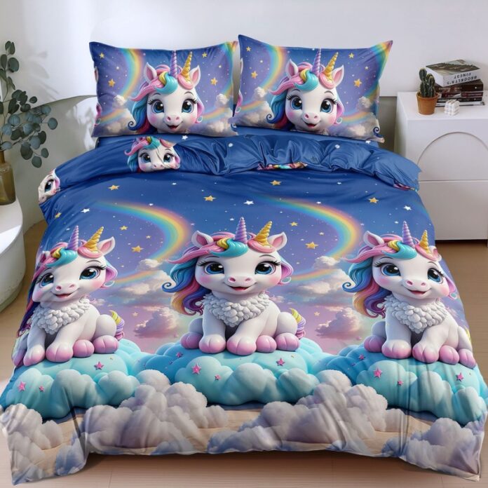 Lenjerie Bumbac Satinat 4 Piese Caticorn Lenjerie Bumbac Satinat 4 Piese Caticorn