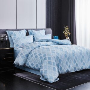 Lenjerie cu Broderie si Insertii Neat Romb Bleu 6 Piese (Finet) Lenjerie cu Broderie si Insertii Neat Romb Bleu 6 Piese (Finet)