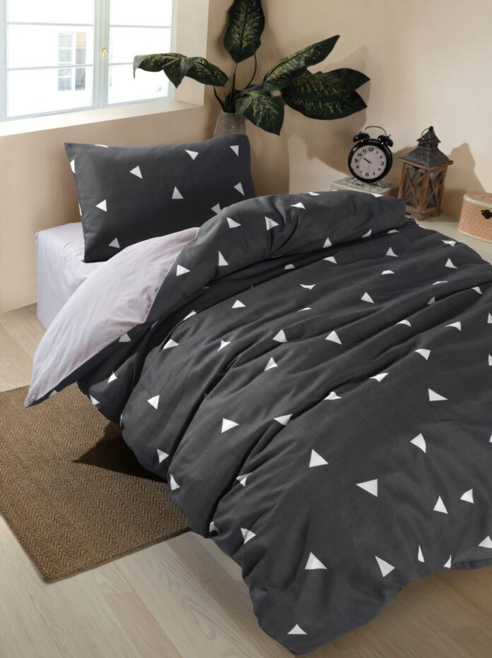 Lenjerie de pat 1 Persoana Model Geometrik Grey Lenjerie de pat 1 Persoana Model Geometrik Grey