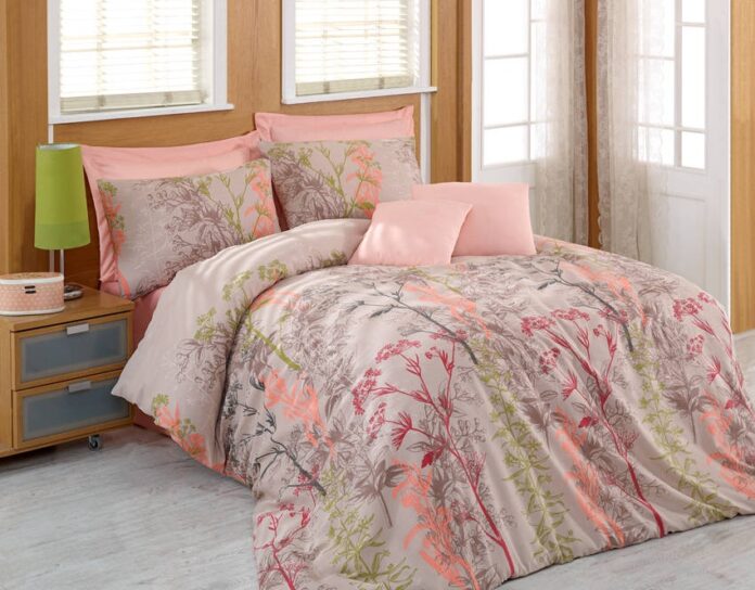 Lenjerie de pat 1 Persoana Model Urla Beige Lenjerie de pat 1 Persoana Model Urla Beige