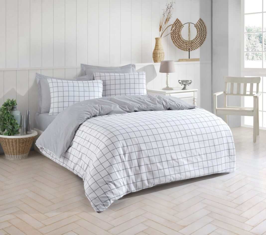 Lenjerie de pat dublu Model Artus Grey