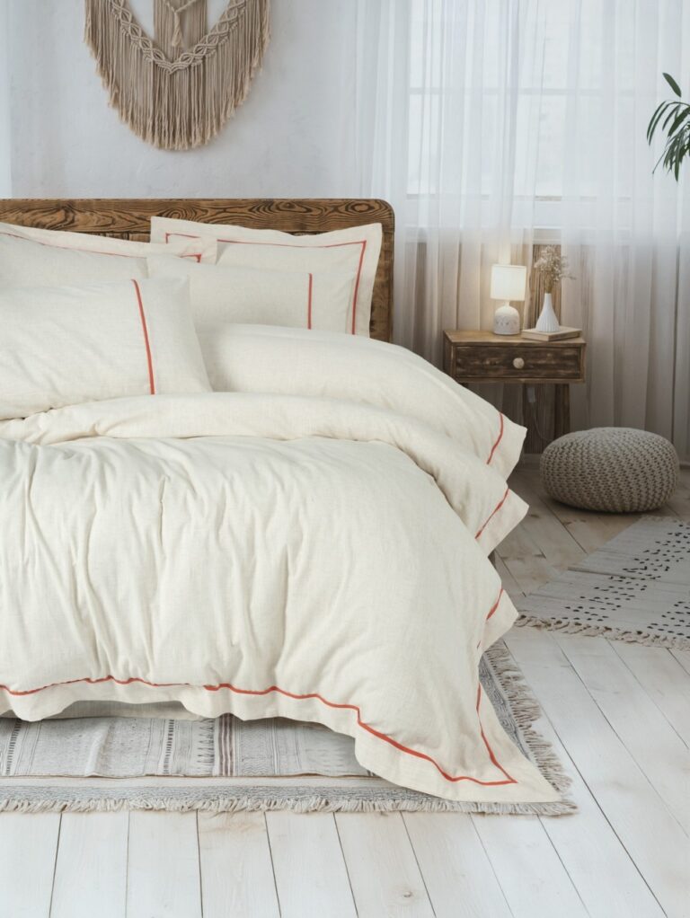Lenjerie de pat dublu Model Banded Orange