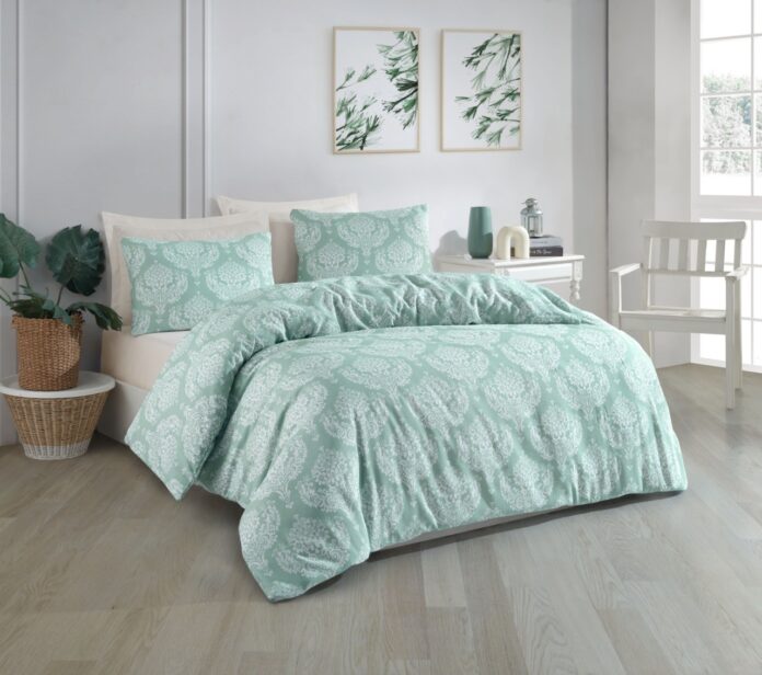 Lenjerie de pat dublu Model Post Water Green Lenjerie de pat dublu Model Post Water Green
