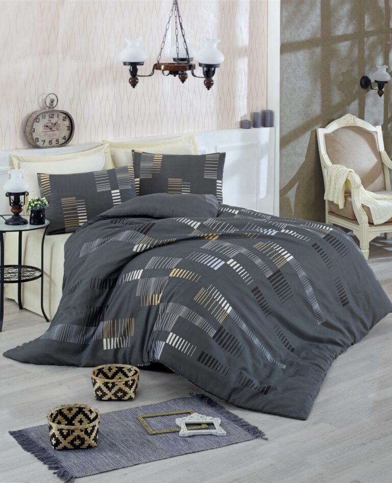 Lenjerie de pat dublu Model Trace Anthracite