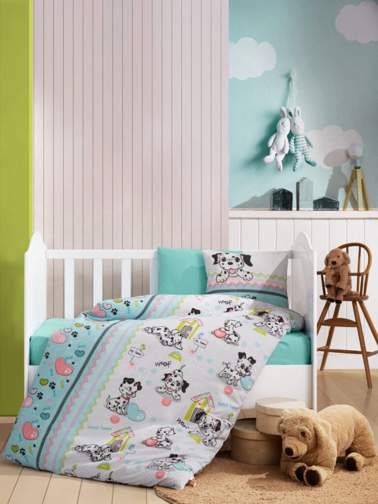 Lenjerie patut bebe Model Dalmaçyalı v2 Mint