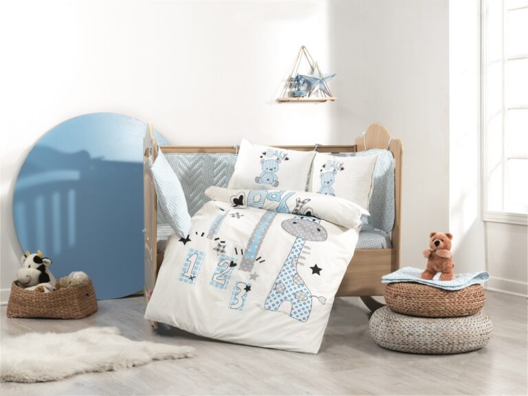 Lenjerie patut Bebe Poplin Model Buddy Blue