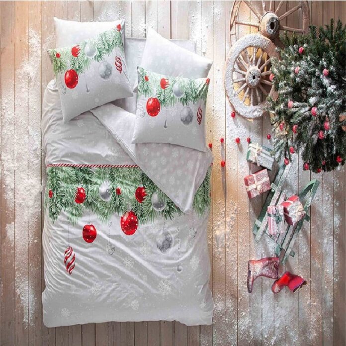 Lenjerie SnowFlake Verde (Bumbac 100%) Lenjerie SnowFlake Verde (Bumbac 100%)