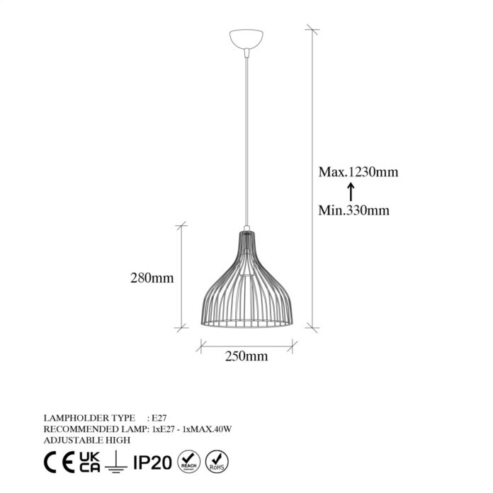 Lustra Cafu Auriu 25x25x123 cm Lustra Cafu Auriu 25x25x123 cm