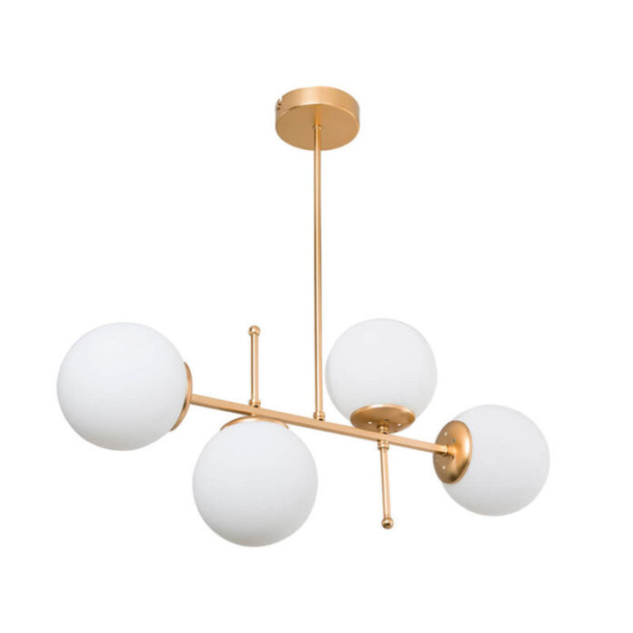 Lustra cu patru lumini PWL-1128, E27, auriu, 70x20x65 cm Lustra cu patru lumini PWL-1128, E27, auriu, 70x20x65 cm