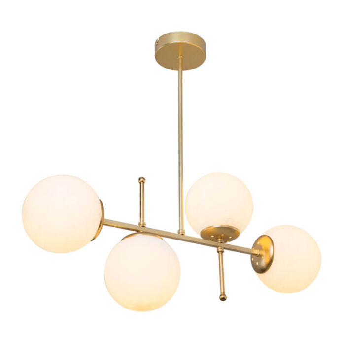 Lustra cu patru lumini PWL-1128, E27, auriu, 70x20x65 cm Lustra cu patru lumini PWL-1128, E27, auriu, 70x20x65 cm