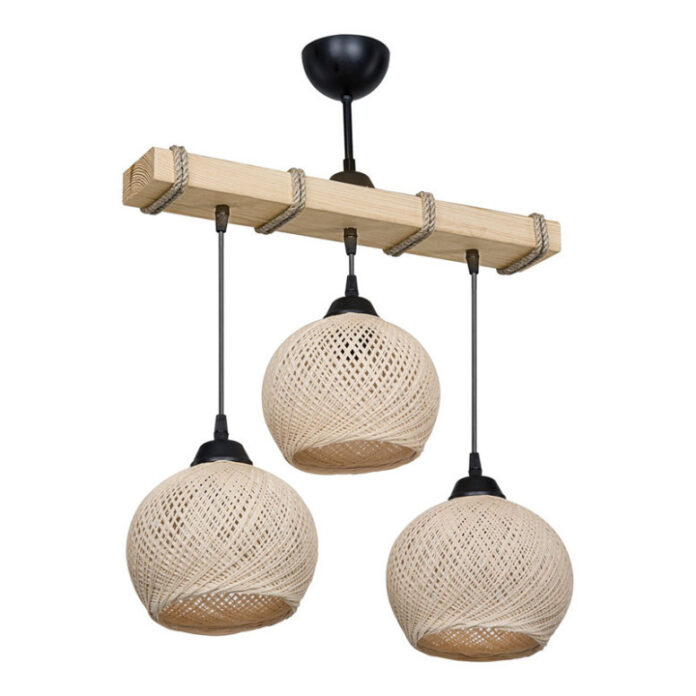 Lustra cu trei lumini PWL-1120, E27 crem-natural, 50x20x63 cm Lustra cu trei lumini PWL-1120, E27 crem-natural, 50x20x63 cm