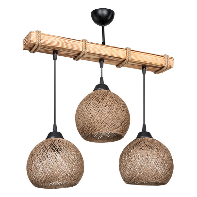 Lustra cu trei lumini PWL-1120, E27 nuc-bej 50x18x63 cm Lustra cu trei lumini PWL-1120, E27 nuc-bej 50x18x63 cm