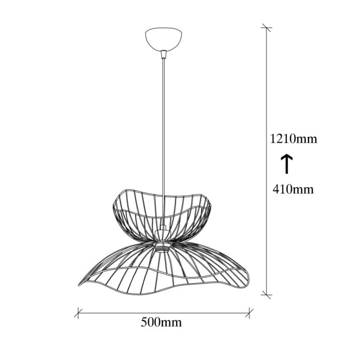 Lustra Farac Caramiziu 50x50x121 cm