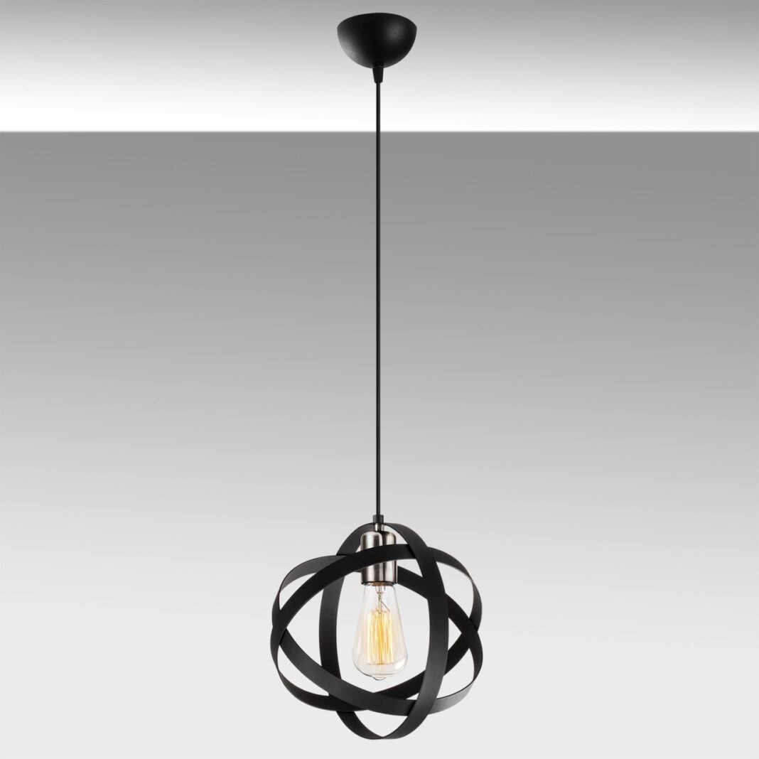 Lustra Gezegen Negru 25x25x121 cm Lustra Gezegen Negru 25x25x121 cm