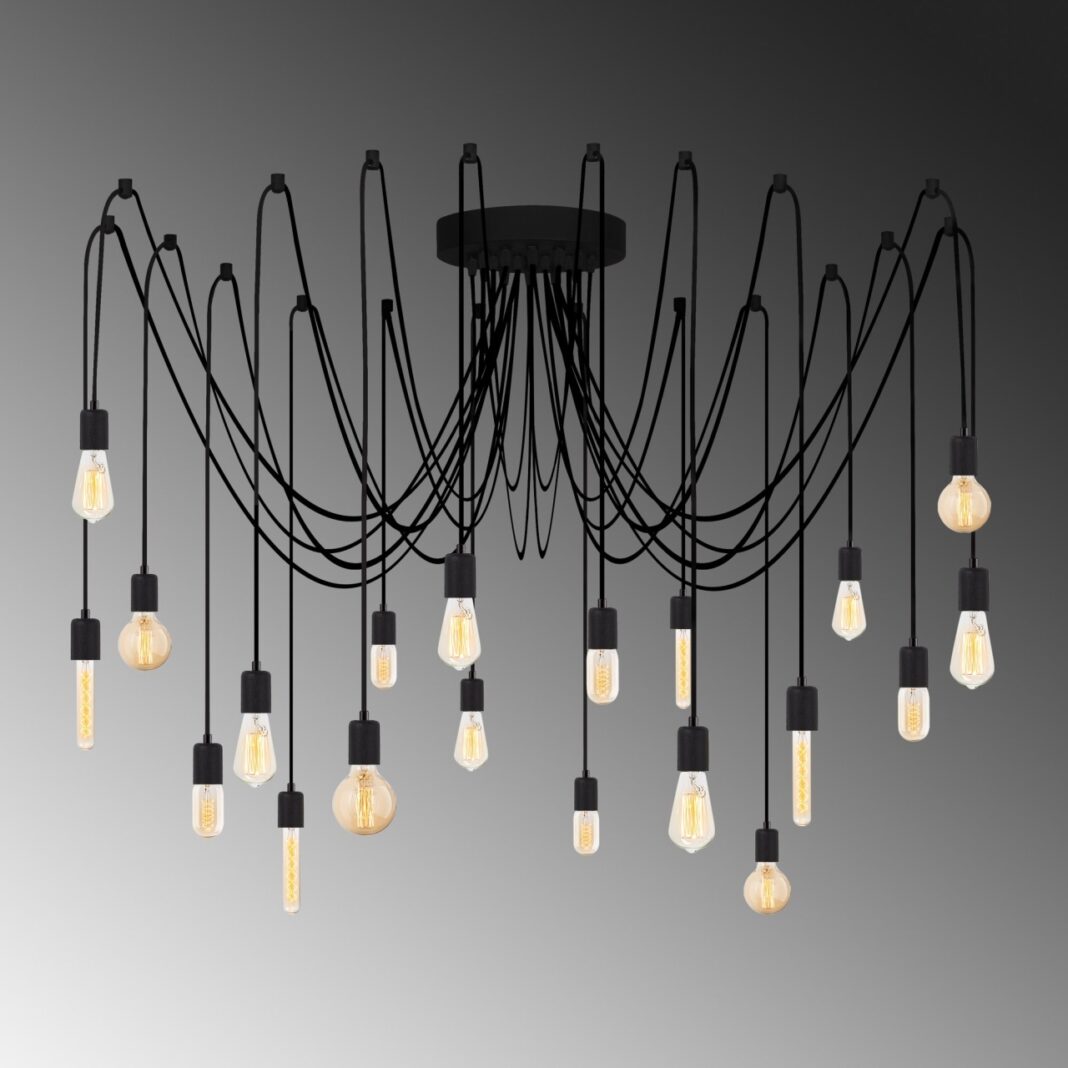 Lustra Kabluni Negru 246x246x102 cm Lustra Kabluni Negru 246x246x102 cm