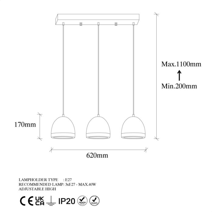 Lustra Mugo Caramiziu 62x17x110 cm Lustra Mugo Caramiziu 62x17x110 cm