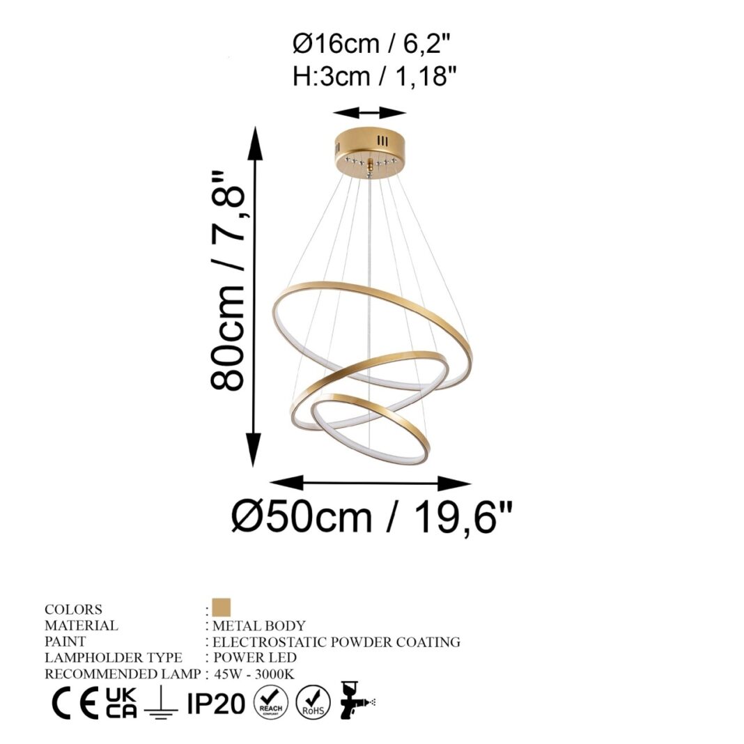 Lustra Simit Auriu 50x80x50 cm Lustra Simit Auriu 50x80x50 cm
