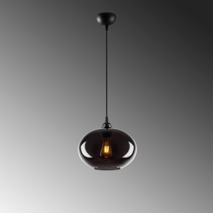 Lustra Smoked Gri 27x27x120 cm Lustra Smoked Gri 27x27x120 cm