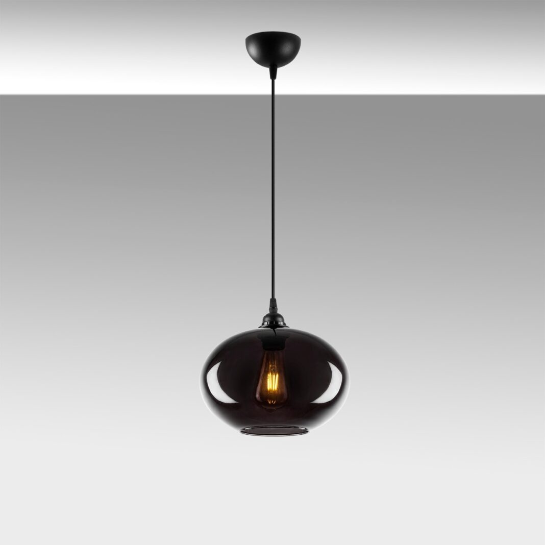 Lustra Smoked Gri 27x27x120 cm Lustra Smoked Gri 27x27x120 cm