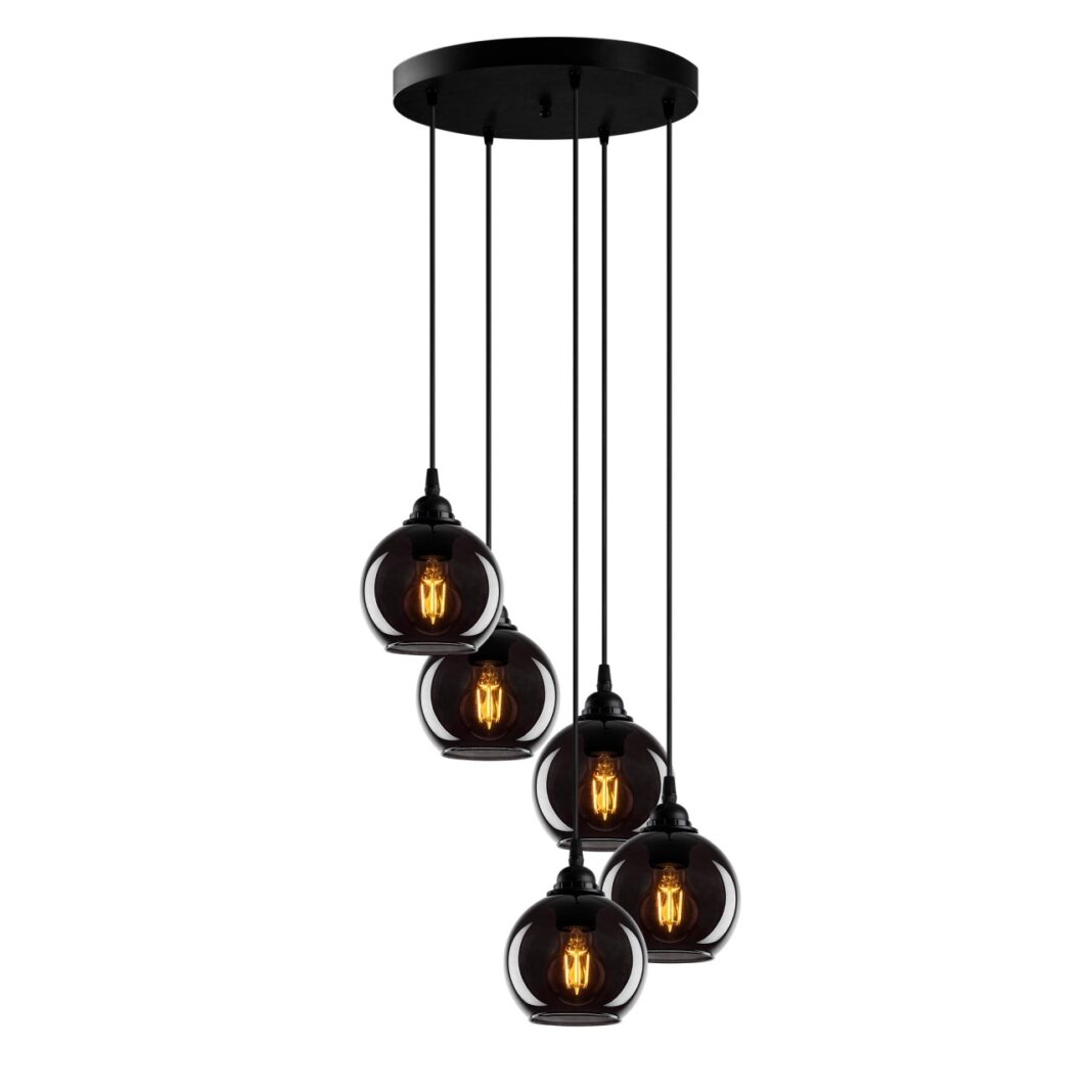 Lustra Smoked Gri 50x50x114 cm Lustra Smoked Gri 50x50x114 cm
