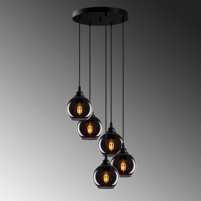 Lustra Smoked Gri 50x50x114 cm Lustra Smoked Gri 50x50x114 cm