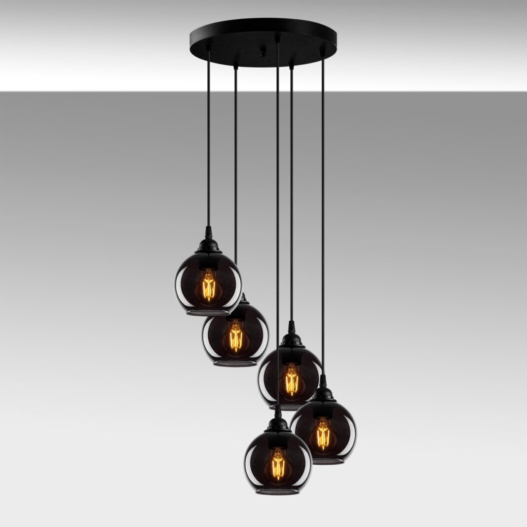 Lustra Smoked Gri 50x50x114 cm Lustra Smoked Gri 50x50x114 cm