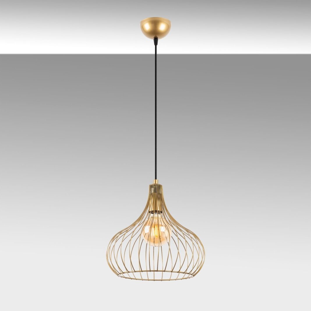Lustra Teldamla Auriu 22x22x120 cm Lustra Teldamla Auriu 22x22x120 cm