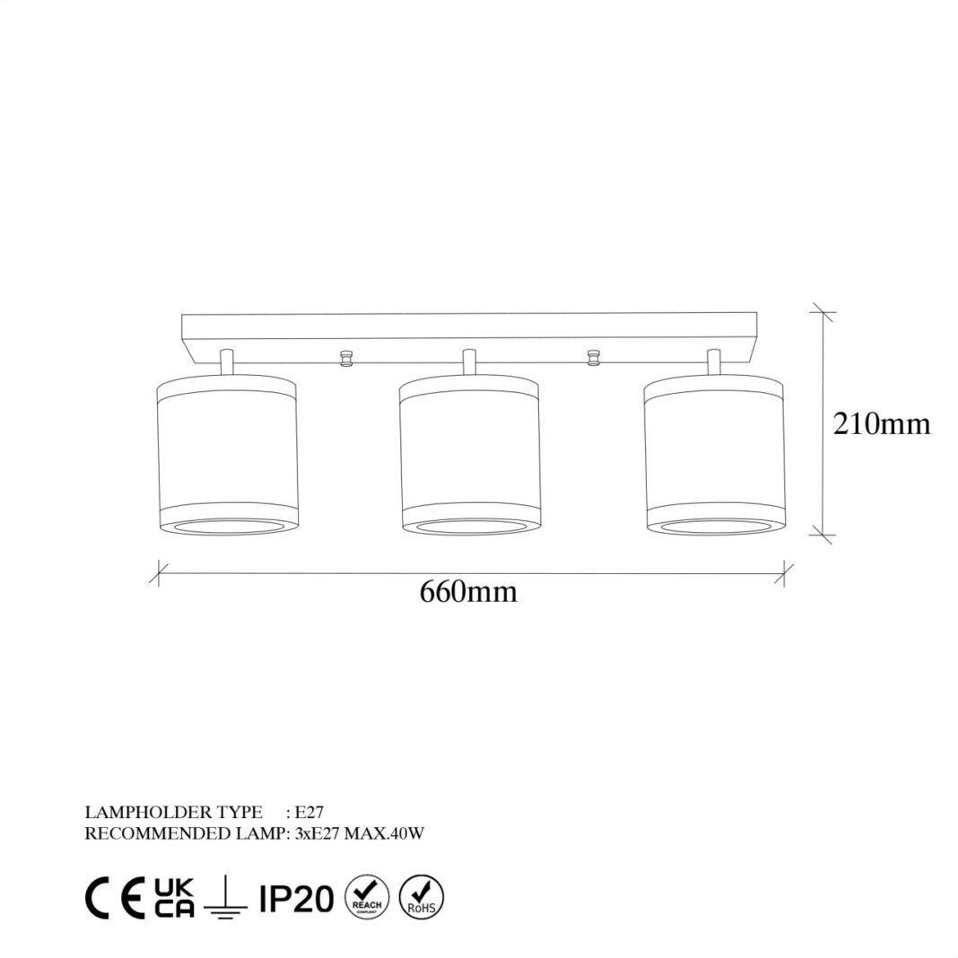 Lustra Way Caramiziu 66x15x21 cm Lustra Way Caramiziu 66x15x21 cm