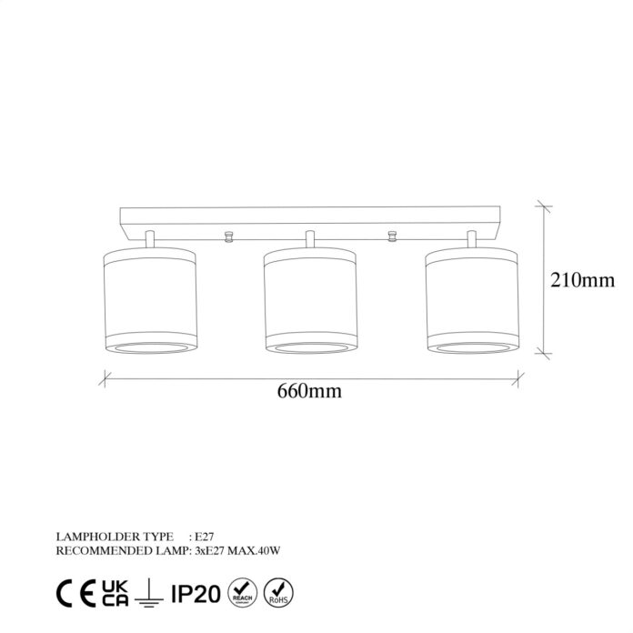 Lustra Way Caramiziu 66x15x21 cm Lustra Way Caramiziu 66x15x21 cm