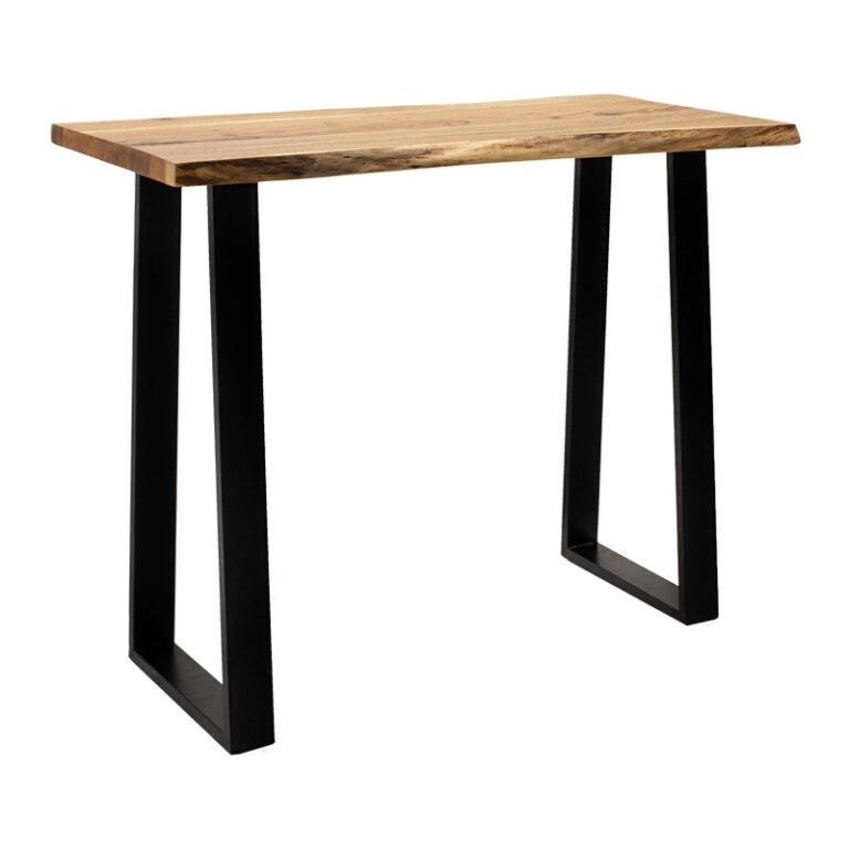 Masă bar Miles, natural/negru, 120x53x97 cm