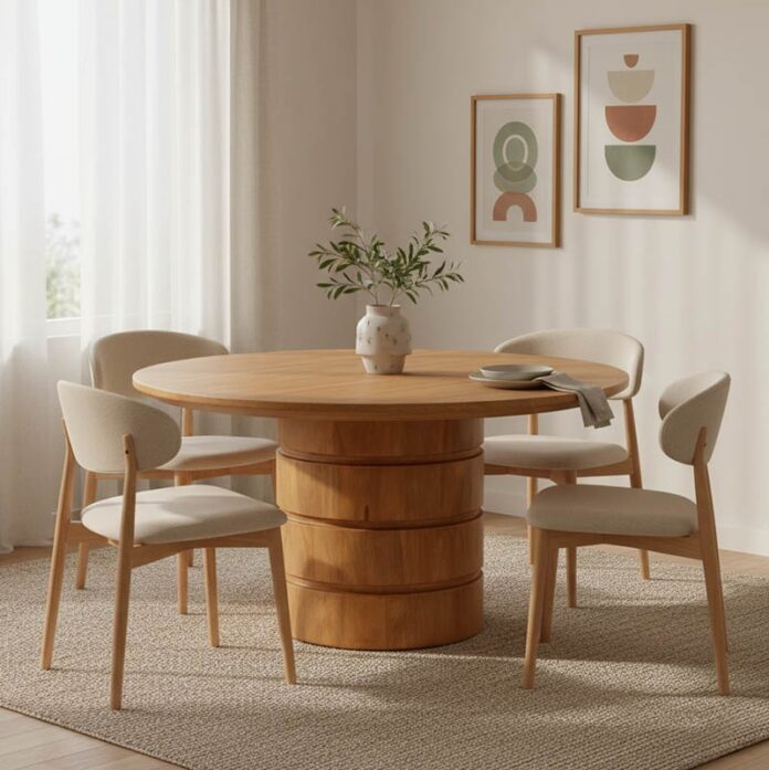 Masă Charmy, natural, 130x130x76 cm Masă Charmy, natural, 130x130x76 cm